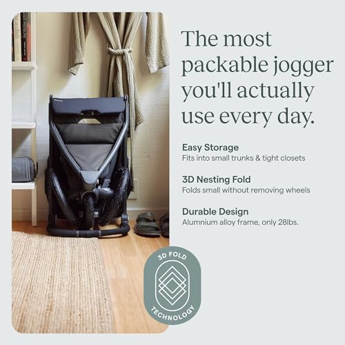 Guava Roam Jogging Stroller with 3D Nesting Fold | Compact-Folding Baby & Toddler Travel Stroller | All-Terrain Running Stroller | Portable Folding Stroller up to 60 lbs