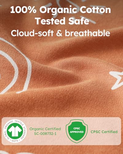Yoofoss Baby Sleep Sack 3-6 Months 100% Organic Cotton Long Sleeve Wearable Blanket Baby 2-Way Zipper 0.5 Tog Newborn Sleeping Sack, Lightweight