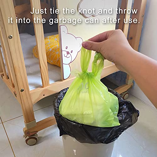 USBOO Baby Disposable Diaper Bags,300 Count Oxo-Biodegradable Diaper Sacks,Easy-Tie Handles,Diaper Disposal or Pet Waste Bags, Unscented