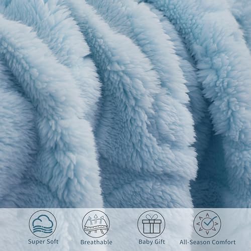 Pro Goleem Elephant Baby Boy Blanket, Soft Fleece Baby Blankets for Boys, 30" x 40" Blue Crib & Stroller Blanket for Newborns and Toddlers