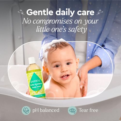 Puracy Shampoo & Body Wash for Children - Perfect Skin, Pure Ingredients with 12 Fruit & Vegetable Extracts for Silky Smooth Skin, Gentle Citrus Grove Aromas, 98.8% from Mother Nature, 12 Fl Oz (2-Pk)