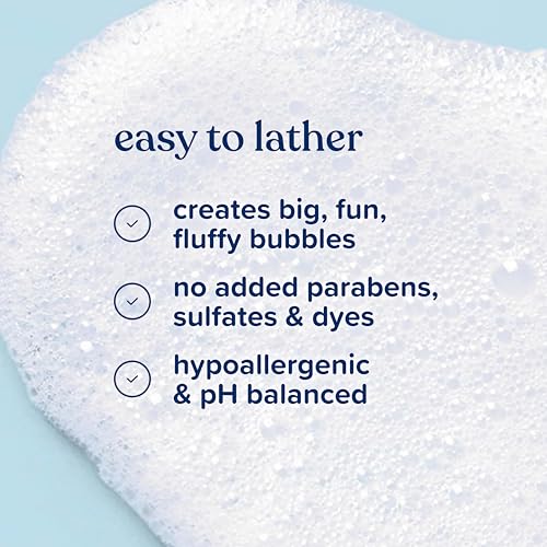 Johnson's Baby Fluffy Bubbles Bubble Bath, No More Tears, Gently Cleanses Delicate Skin Without Feeling Dry, Hypoallergenic, No Added Parabens, Sulfates & Dyes, 13.6 fl. oz