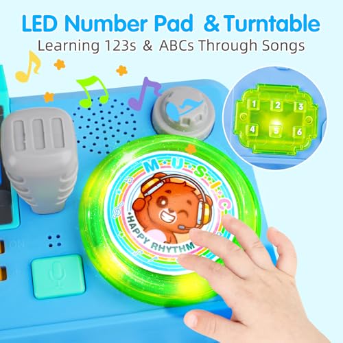 Baby DJ Activity Table for Toddlers 1-3, Baby Musical Piano Toys for 1 Year Old Boy with Music & Light Toddler Learning Educational Infant Toy 6-9-12-18 Months for 1st One Boy Girl First Birthday Gift
