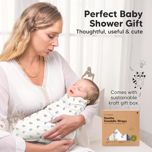 KeaBabies 3-Pack Organic Baby Swaddles for Newborns, Infant (Cosmo, 0-3M)