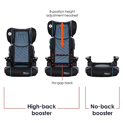 Baby Trend Protect 2-in-1 Folding Booster Car Seat, Aqua Tech – Fold-Flat Travel-Ready Design, Lightweight Build, Belt-Positioning Comfort