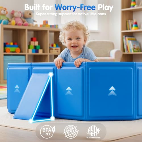WaveHaven 2026 Toddler Bath Tub for Shower, Portable Bathtub for Kids, Toddler,Thickened Toddler Bathtub Foldable – Portable, Travel & Shower Ready, Easy to Clean,Ocean Theme, 12M-5Y