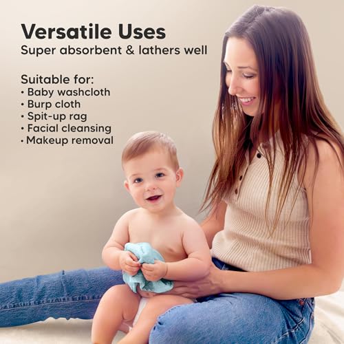 6-Pack Baby Washcloths, Soft Absorbent Washcloths for Face, Body (Depths)