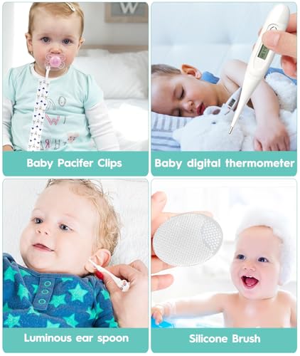Baby Grooming Kit for Newborns, All-in-One Baby Care Essentials with Nail, Hair, Nasal and Temperature Care Tools for First-Time Parents Home and Travel Used