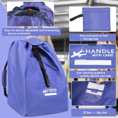 LASUK Car Seat Travel Bag for Airplane - Fits Infant Car Seats, Convertible Car Seats, Booster Seats, Car Seat Bases - for Worry-Saving, Effortless and Safe Travel
