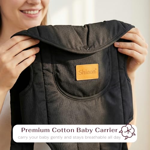 Shiaon Baby Carrier Newborn to Toddler(8-30lbs), Toddler Carrier Baby Holder Carrier with Adjustable Shoulder Strap, Chest Carriers, Black