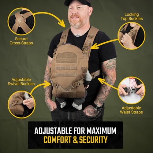 Tactical Baby Gear Tactical Baby Carrier for Dads – Ergonomic, Hip Healthy & Comfortable for Infants and Toddlers (8–33 lbs) (Black Camo)