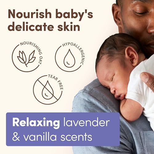 Aveeno Baby Calming Comfort Bath & Wash with Relaxing Lavender & Vanilla Scents & Natural Oat Extract, Hypoallergenic & Tear-Free Formula, Paraben-, Phthalate- & Soap-Free, 8 fl. Oz