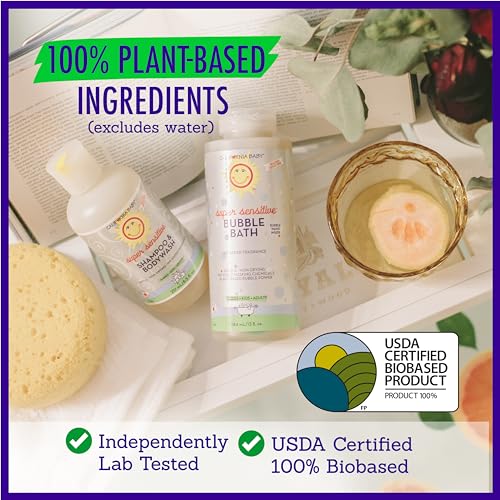 California Baby Super Sensitive Bubble Bath | 100% Plant-Based Kids Bubble Bath | Gentle Unscented Baby Bubble Bath | Free Bubble Wand | 384 mL / 13oz