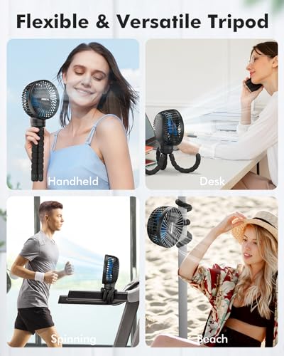 FRIZCOL Stroller Fan for Baby - Portable Fans Rechargeable - Battery Operated Fan(Use for 24Hrs) - Fan for Handheld/Clip On/Car Seat/Desk/Camping