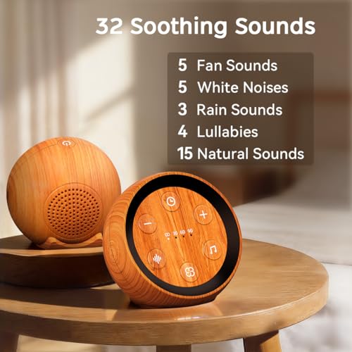 Sound Machine Baby Patter for Sleeping Cute White Noise Machine for Baby Kids Adults with 32 Soothing Sounds 32 Volume Levels Brown Noise Machine with 4 Timer Memory Funtion for Travel Office Privacy