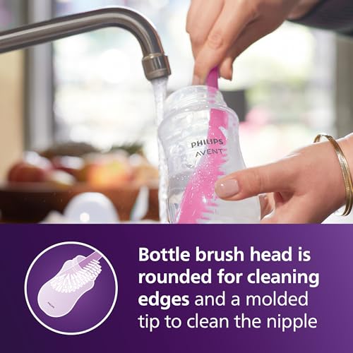 Philips Avent Natural Response Baby Gift Set - 3X 4oz Pink Bottles with Slow Flow Nipples (Flow 2), 1x 9oz Pink Bottle with Medium Flow Nipples (Flow 3), 2X Soothie Pacifiers 0-3m, SCD838/03