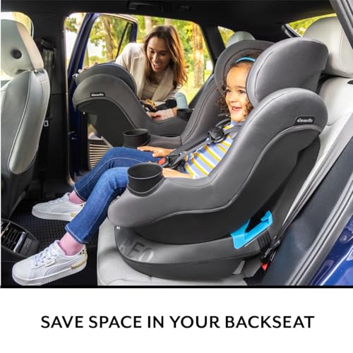 Evenflo REO by Revolve360 Rotating Convertible Car Seat with Quick Clean Cover, Infant to Toddler, Forward and Rear Facing, Compact Design, One-time Install (Chelsea)