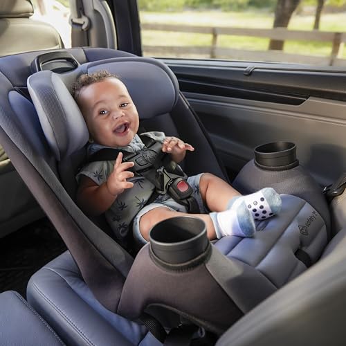 Safety 1st Ellaris 3-in-1 Convertible Car Seat, Slim Fit Design, Rear & Forward-Facing, 5-Position Headrest, 3-Across Fit, Travel-Friendly with Machine-Washable Seat Pad, Smokey Haze