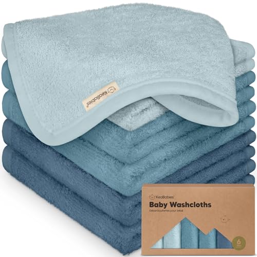 6-Pack Baby Washcloths, Soft Absorbent Washcloths for Face, Body (Depths)