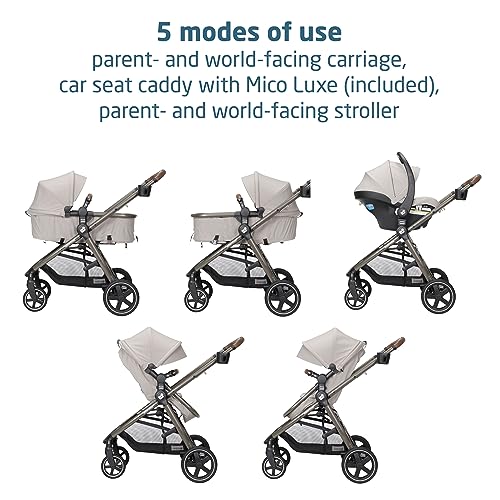 Maxi-Cosi Zelia 2 Luxe 5-in-1 Modular Travel System, New Hope Tan