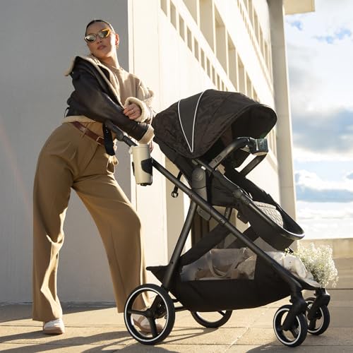 Evenflo Shyft Intuiti+ Travel System Featuring Revolve180 LiteMax™ NXT Rotating Rear-Facing Lightweight Preemie and Infant Car Seat with SensorySoothe 3-30 lbs. (Angler Tweed)