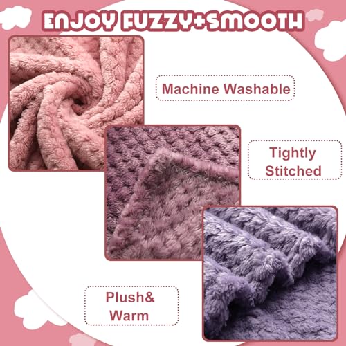 Frienda 4 Pcs Baby Fuzzy Blanket Fluffy Baby Blanket for Boys Girls Soft Warm Infant Newborn Toddler Receiving Nursery Bed Supplies, 32 x 24 Inch(Pink Color)
