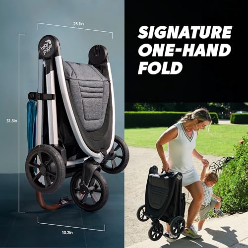 Baby Jogger® City Mini GT3 All Terrain Baby Stroller with Forever Air Rubber Tires, All Wheel Suspension, Lightweight Stroller with Magnetic Buckle, No-Rethread Harness, and Foot Brake, Frosted Ivory