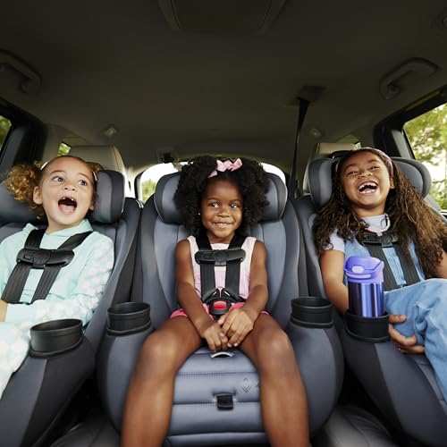 Safety 1st Ellaris 3-in-1 Convertible Car Seat, Slim Fit Design, Rear & Forward-Facing, 5-Position Headrest, 3-Across Fit, Travel-Friendly with Machine-Washable Seat Pad, Smokey Haze