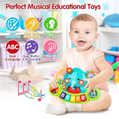 Baby Piano Toy 6 to 12 Months Light Up Music Baby Toys for 6 9 12 18 Months Early Learning Educational Piano Keyboard Infant Babies Girl Toy 1 Year Old Boy Girls Gift