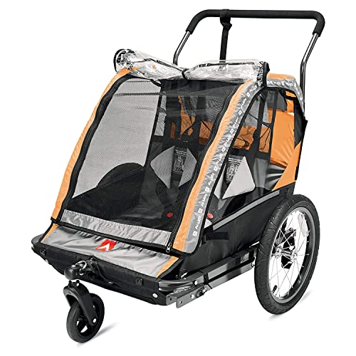 Allen Sports Deluxe Steel 2-Child Bicycle Trailer and Stroller, Model AS2-O, Orange