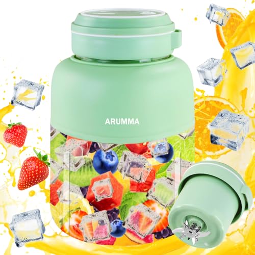 ARUMMA Portable Juice Cup Blender for Smoothies Shakes Fruit Crush Baby Food Maker 43oz 1300ML USB Charging Cordless Food Grade Blades Electric Smoothie Blender for Small Ice Kitchen Outdoor