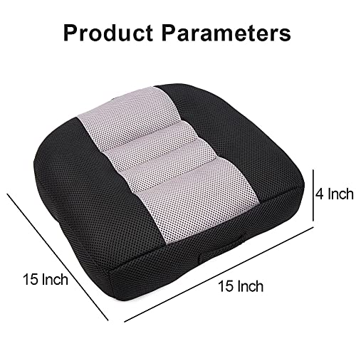 Srutirbo Car Booster Seat Cushion Heightening Height Boost Mat, Breathable Mesh Portable Car Seat Pad Angle Lift Seat for Car, Office,Home (Black)