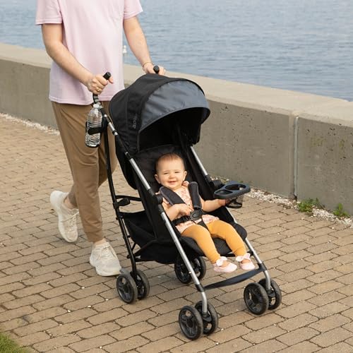 3Dlite Convenience Stroller, Gray – Lightweight Stroller with Aluminum Frame, Large Seat Area, 4 Position Recline, Extra Large Storage Basket – Infant Stroller for Travel and More