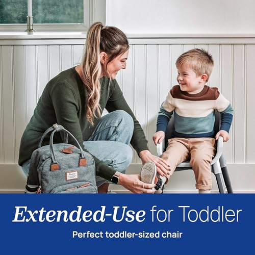 Chicco Zest 4-in-1 Folding High Chair, Feeding Chair, Toddler Chair and Youth Stool, Multi-Use Easy Clean High Chair, Seasalt/Grey