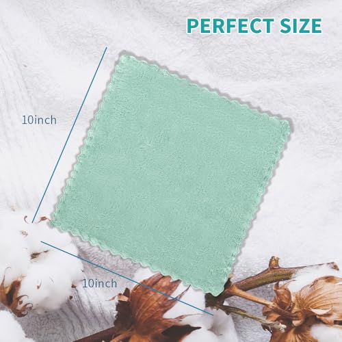 MIXCOOL 20 Pack 10x10 Inches Microfiber Coral Fleece Baby Washcloths,Extra Absorbent,Soft Wash Clothes,Bath Face Towel for Newborn,Infant and Toddlers (Muticolor)