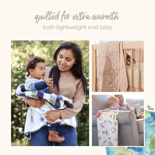Burt's Bees Baby Organic Cotton Infant Reversible Blanket, Nursery Bedding