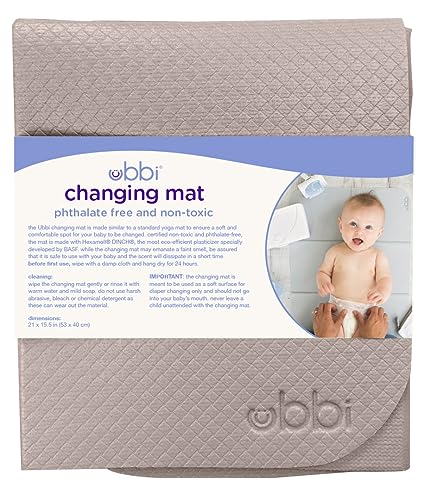 Ubbi On-the-Go Diaper Changing Baby Mat, Taupe