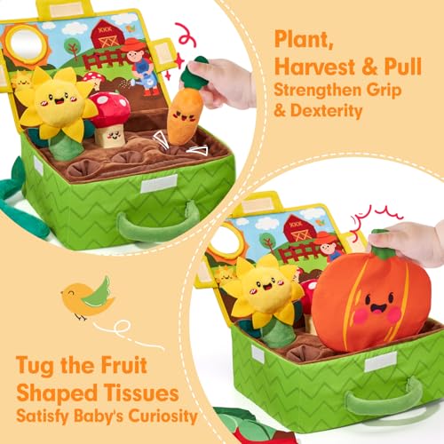 hahaland Baby Toys 6-12 Months - Fruits Vegetables Garden Plant Farm Plush