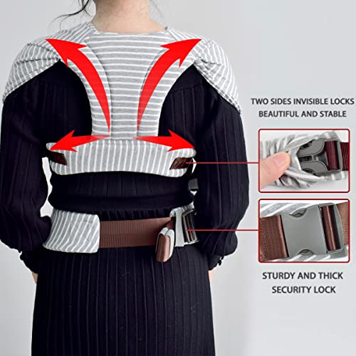 vrbabies Baby Wraps Carrier Newborn to Toddler, Kangaroo Baby Easy Wearing Wrap, Adjustable Soft Baby Holder Front Chest Sling Carriers Perfect Infant Essentials Gifts (Striped Grey, Cotton)
