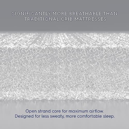 HALO DreamWeave Crib & Toddler Mattress - 100% Breathable Mattress and Core, Dual Sided 2-Stage Design, Machine Washable Cover, Hypoallergenic, Open Strand Polymer Core, Greenguard Cert.