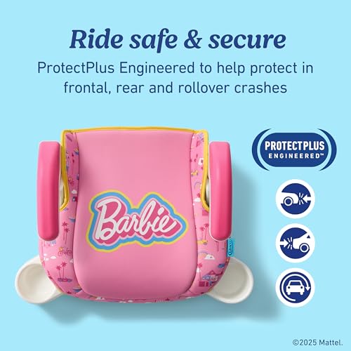 Graco TurboBooster 2.0 Backless Booster Car Seat, Barbie, Travel Booster Seat for Children Ages 4-10, Weight 40-100 Pounds and Height up to 57 Inches