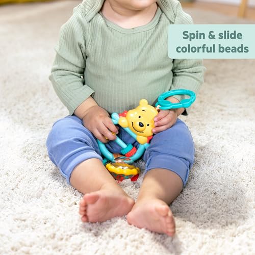Bright Starts Disney Baby Winnie The Pooh Busy Bear Activity Toy, Unisex Stroller Toy, Newborns & Up