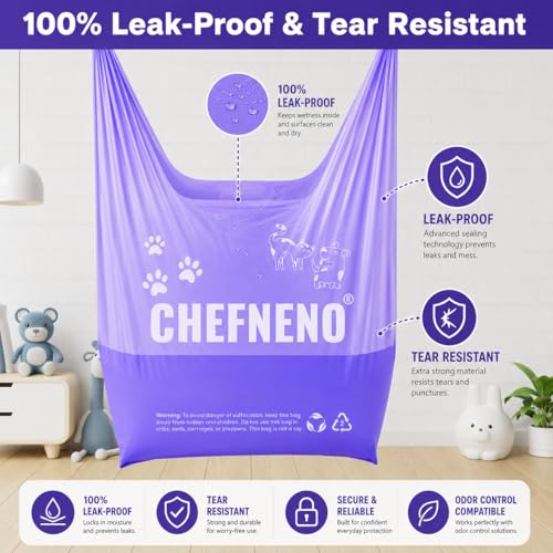 Baby Disposable Diaper Sacks (600 ct.) Fresh Baby Powder Scented, Easy-Tie Diaper Sacks Disposal Bulk Diaper Sacks Dog Poop Bags Cat Litter Waste Bags Sanitary Pads Disposal Bags (600 Bags, Purple)