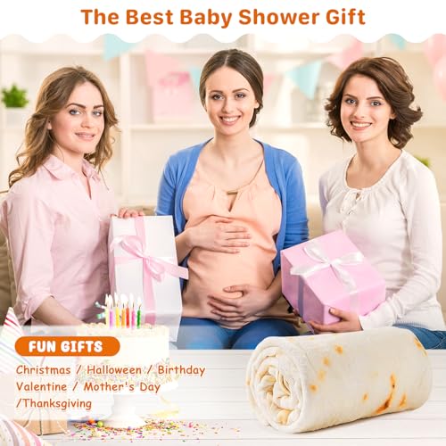 Burrito Baby Blanket, Tortilla Swaddle Blanket, Taco Blanket for Newborn Toddler, 285 GSM Soft Flannel Wearable Wrap Funny Gifts for Baby Shower & First Christmas Boy Girl 0-3 6 9 Months