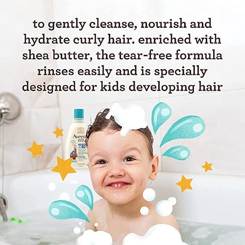AVEENO BABY Kids Curly Hair Shampoo and Conditioner Set, 12 fl. Oz each with Oat Extract & Shea Butter, Hydrating, Hypoallergenic, Moisturizing for Defined Curls, Gentle for Kids' Developing Hair