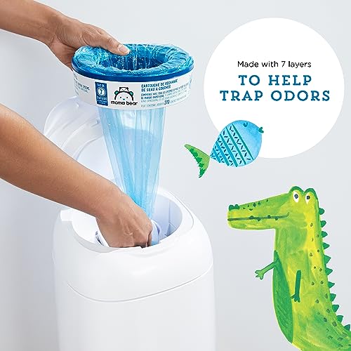 Mama Bear Diaper Pail Refills for Genie Pails, Unscented, 2160 Count (8 Packs of 270)