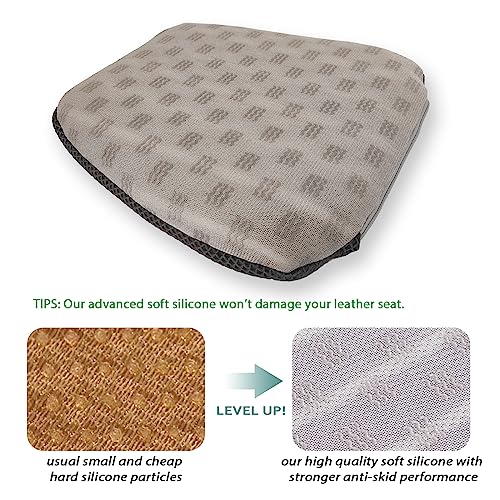 AEROiVi 17.7" L × 16.9" W × 3" H,Car Booster Seat Cushion Raise The Height for Short People Driving, Breathable 3D Air Mesh, 3 Inch Booster Seat, Non-Slip Bottom, Car Seat Pad with Truck,Cars,SUVs