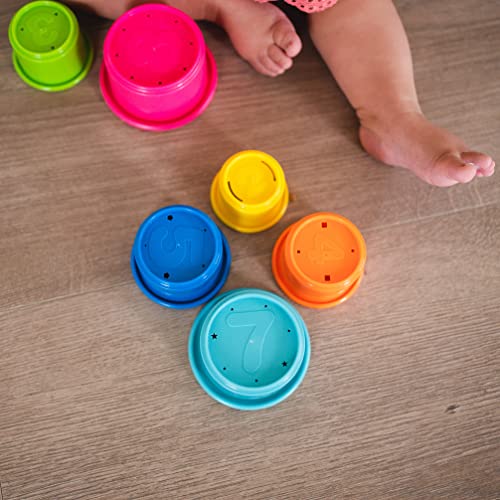 The First Years Stack & Count Stacking Cups - Colorful Baby Stacking Water Toys Set - Stackable Cups for Learning - Baby Bath Toys - Toddler Water Table Toys - 8 Count