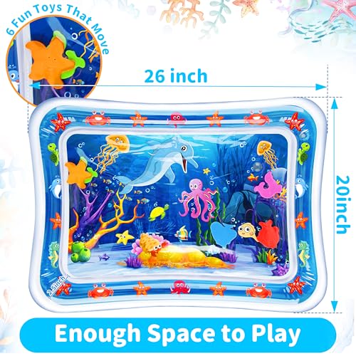 Yeeeasy Tummy Time Water Mat丨Inflatable Tummy Time Water Play Mat for Babies, Infants and Toddlers 3 to 24 Months Promote Development Toys Baby Toys essentials and Gifts