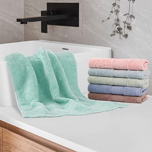 Chiicol Washcloths for Body and Face - Absorbent Bath Towels Bulk Set, 100% Cotton Hotel Towels for Bathroom . Durable,Soft Wash Rag (Multicolor, Pack of 12)